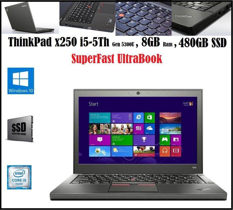 Lenovo ThinkPad X250 12.5-Inch Laptop (Intel Core i5 2.3 GHz, 8 GB RAM, 480 GB SSD, Windows 8.1 Malaysia