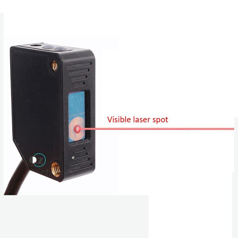 Square Laser Sensor Diffuse Reflection Sensor Laser Photoelectric Switch Visible Red Light Infrared Switch Electric Eye 5-30Cm