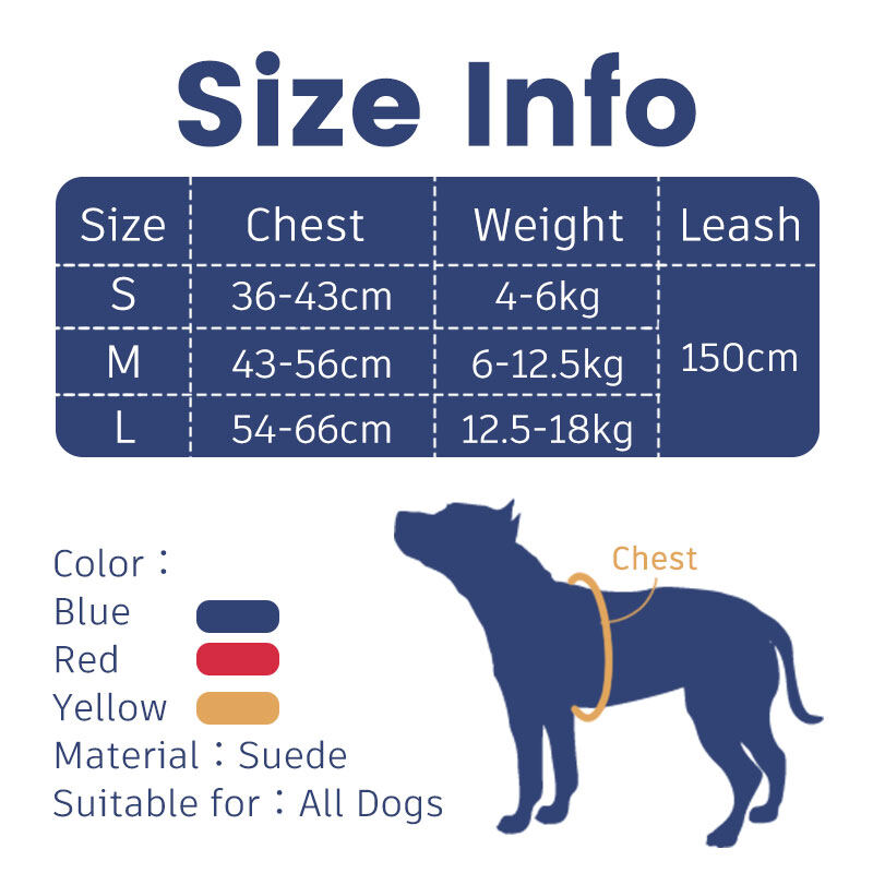 HamshMoc Soft Dog Harness and Leash Set Adjustable Pet Harness Comfortable with Easy Control Handle for Small Medium Dogs
