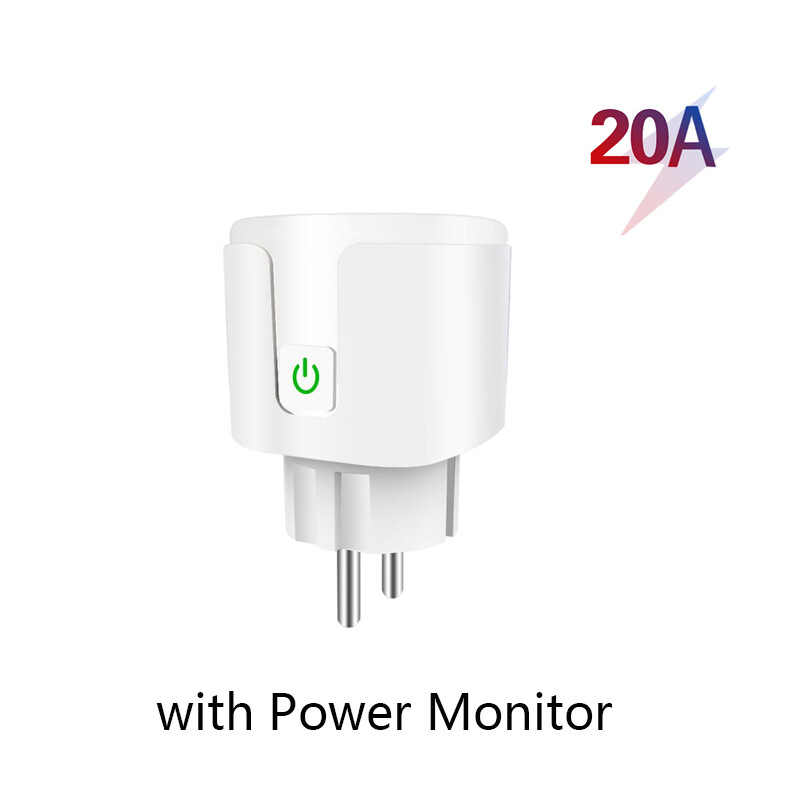 20A EU Plug WIFI Bluetooth Wireless Remote Socket Smart Power Socket Smart Timer Plug Voice Control EU Home Fire Retardant PC