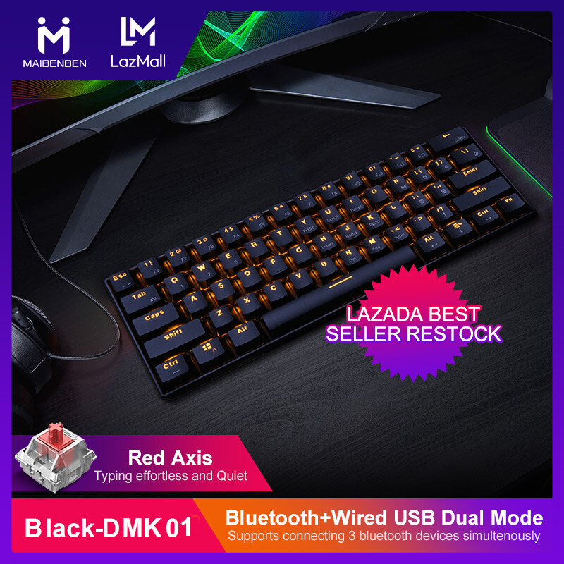 Local Warranty] MAIBENBEN Tenkeyless Bluetooth Wired Tournament Edition  Mechanical Keyboards Red Blue Switch 61Keys 60% Gaming Keyboard LED Backlit  Computer Accessories Game At Home Free Shipping DMK01 | Lazada Singapore