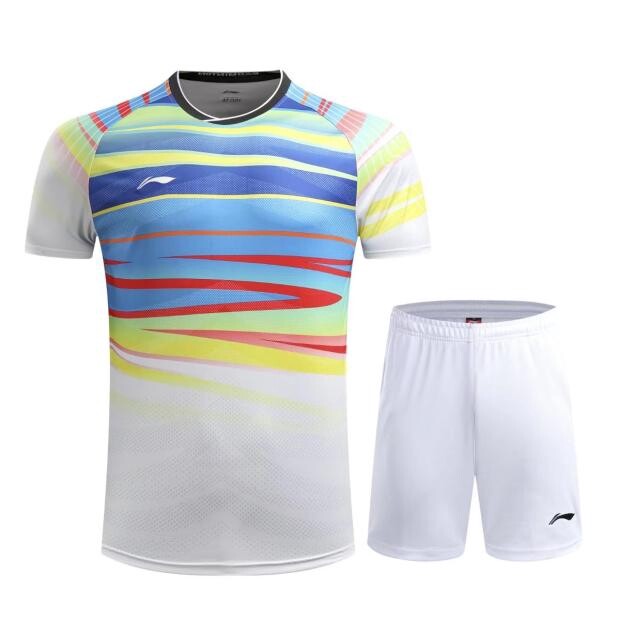 2021 New Lining Summer World Championships Badminton Clothing Men and Women Suits Lin Dan China National Team Feather Jersey Sports T-shirt Shorts Large Size Suit