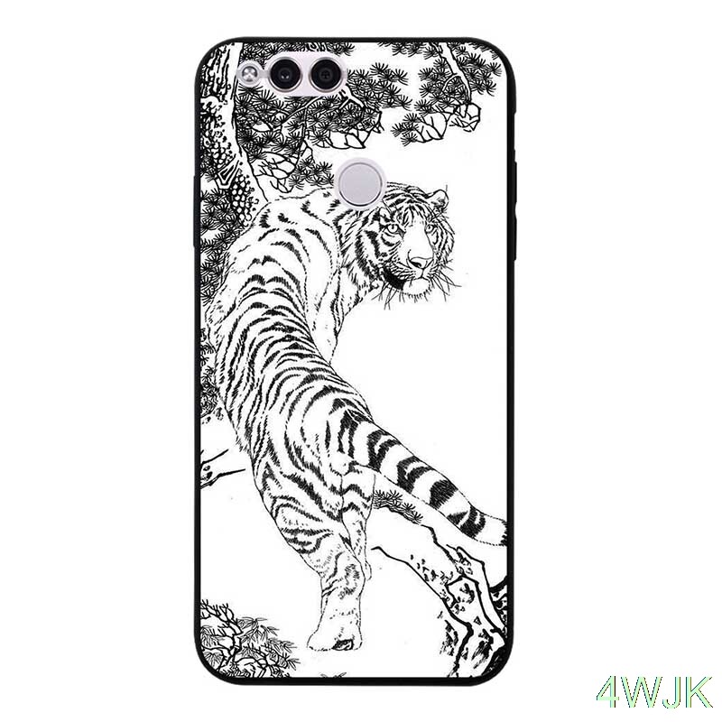 4WJK สำหรับ Huawei Honor 7X HHBZF ซิลิคอนนุ่มรูปแบบเคสโทรศัพท์เคส TPU ...