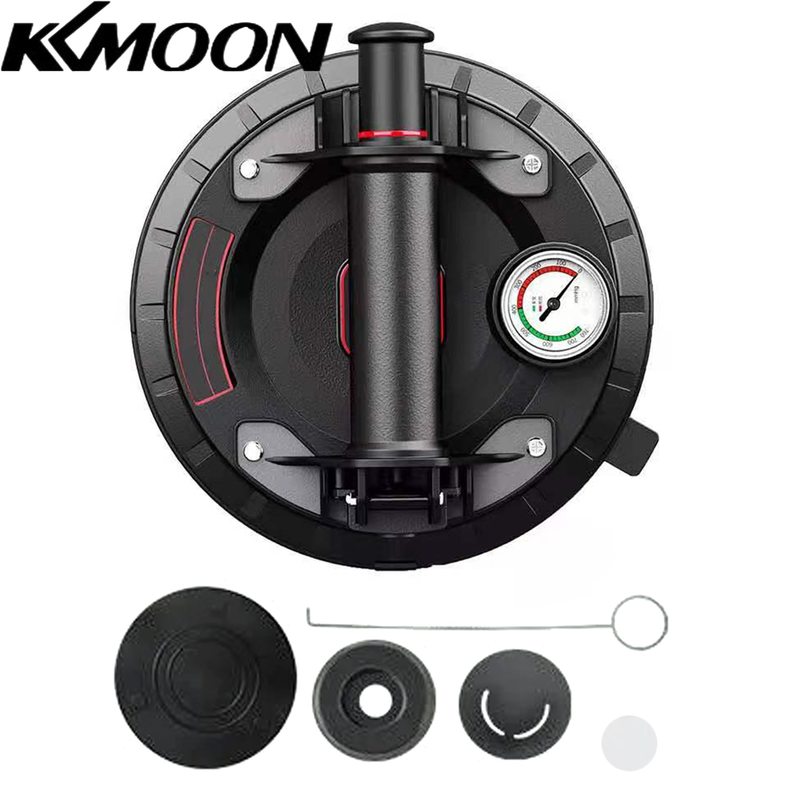 8''Glass Suction Cup to Lift Large Glass Heavy-duty Handheld Vacuum Material Lifting and Handling Tool for Move Tiles Granite Windows Windshield Removal and Installation With Pressure Gauge