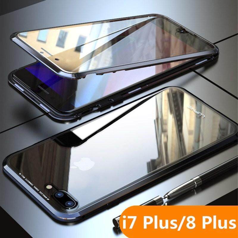 Giá Cho iPhone 7 Plus/8 Plus Hai Mặt Kính Cường Lực Từ Tính Hấp Phụ Rõ Ràng Kính Cường Lực 360 Full bảo vệ Điện Thoại Trường Hợp