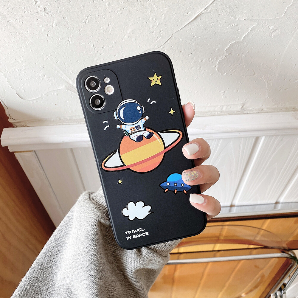 AKABEILA Ốp Lưng Phi Hành Gia Hình Ảnh Bên Hông Cho Iphone 13 12 11 Pro Max 11 12 Pro 6 6S 7 8 Plus X XR XS Max SE 2020 Ốp Lưng Điện Thoại Mềm Chống Sốc