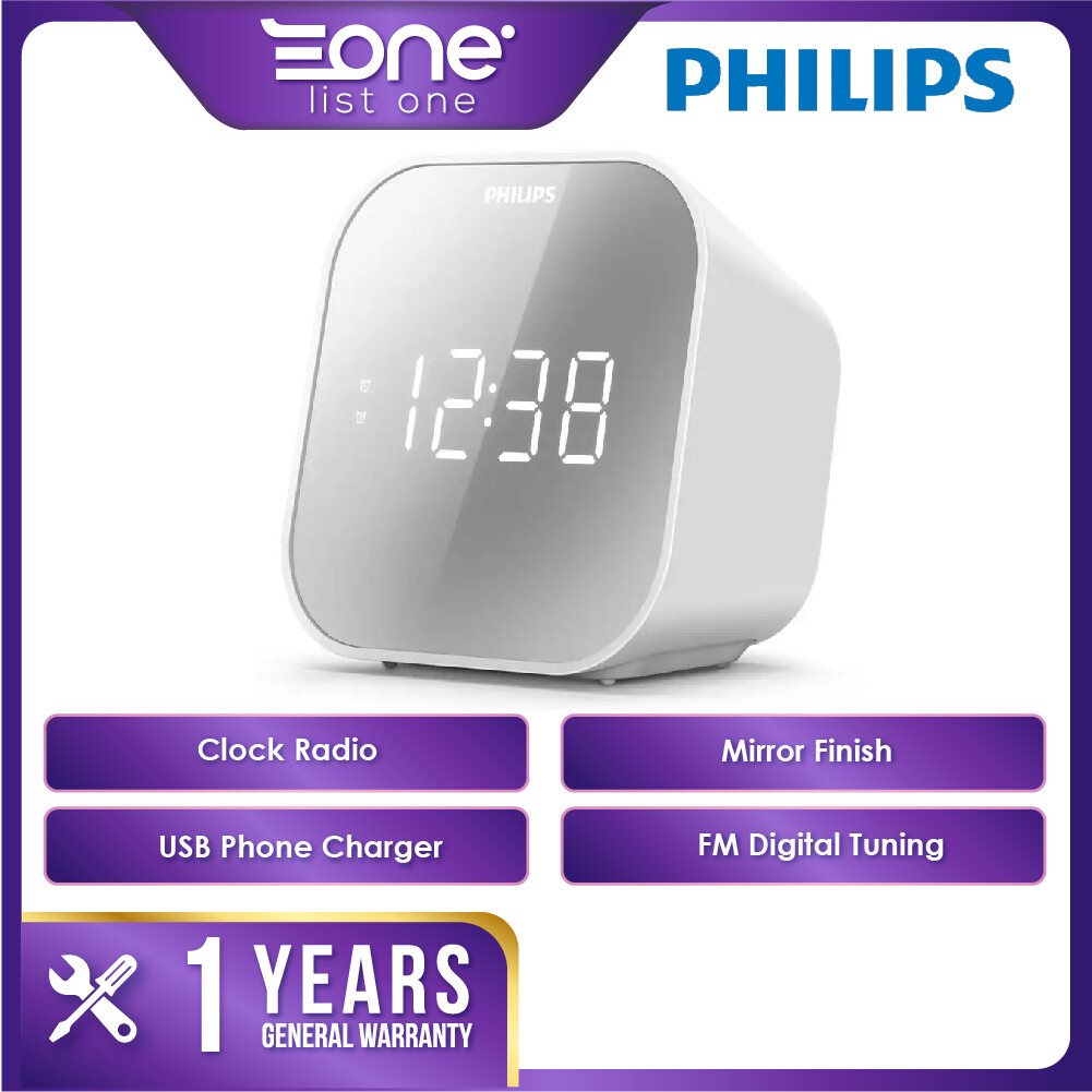 Philips TAR4406/12 UKW-Radiowecker 2 Weckzeiten USB-Ladebuchse