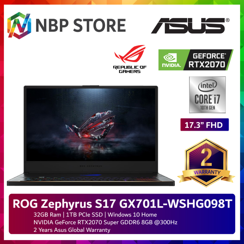 Asus ROG Zephyrus S17 GX701L-WSHG098T 17.3 FHD 300Hz Gaming Laptop ( i7-10875H, 32GB, 1TB SSD, RTX2070 SUPER 8GB, W10 ) Malaysia