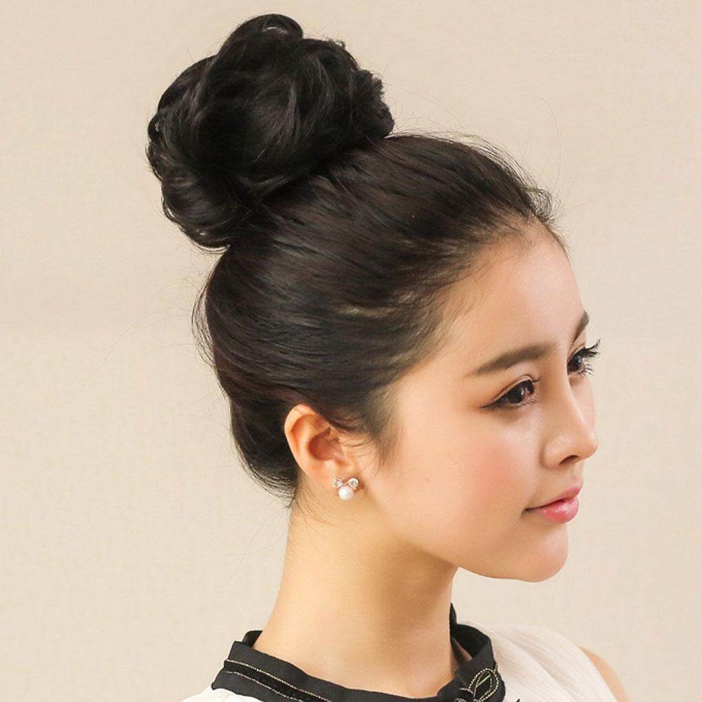 Ladies Wavy Curly Dish Hair Bun Extension Hairpiece Scrunchie
