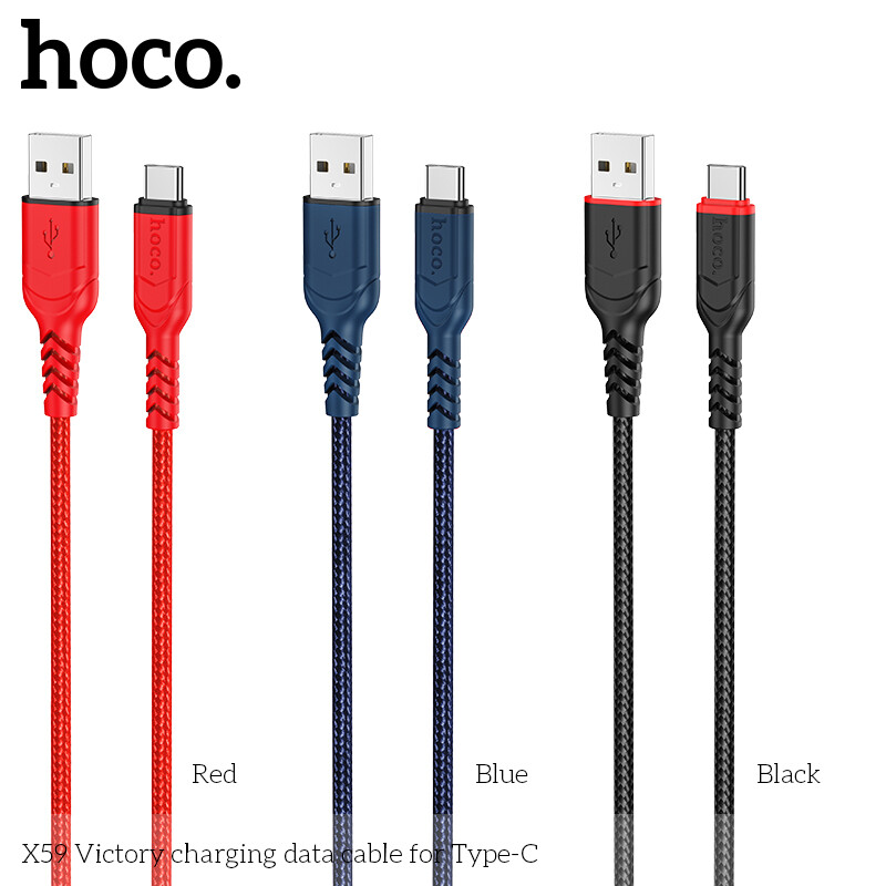 HOCO Chính Hãng X59 Micro USB Sang Type-C, Cho Lightning, Cáp Sạc Micro USB Cho Điện Thoại Di Động Sạc Nhanh 3A 12 Samsung Huawei Xiaomi USB C