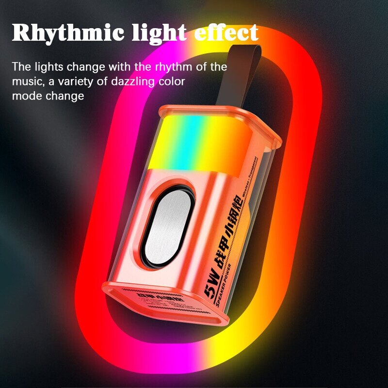 💖Original+FREE Shipping+COD💖 K08 Bluetooth Speaker Transparent Mech Audio TWS Two-Machine interconnection Rhythm Breathing Light 360° Stereo Surround