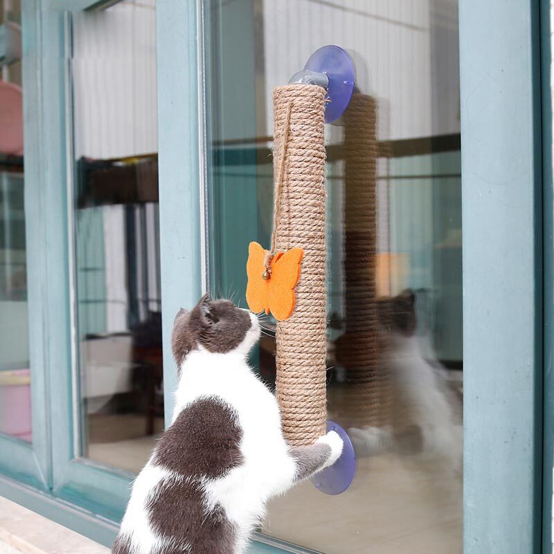 Sisal Cat Scratching Post Climbing Frame Toy Anti-Scratch Cat Scratcher Post Climbing Column Durable Interactive Toys