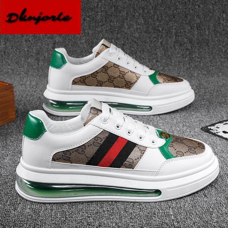 Net red high-end air cushion small white shoes for men, autumn new high-rise thick soled European station shoes, versatile fashion shoes for men