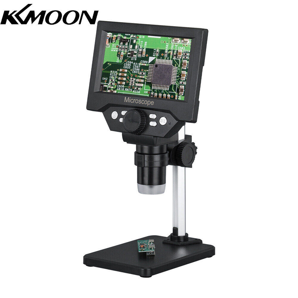 KKmoon 5.5-inch LCD Display Electron Microscope 10 Megapixel Industrial Microscopes Digital Electronic Maintenance Magnifying Glass 1000x Magnification 8LED Light Intensity Adjustable Photos Videos Playback Mode