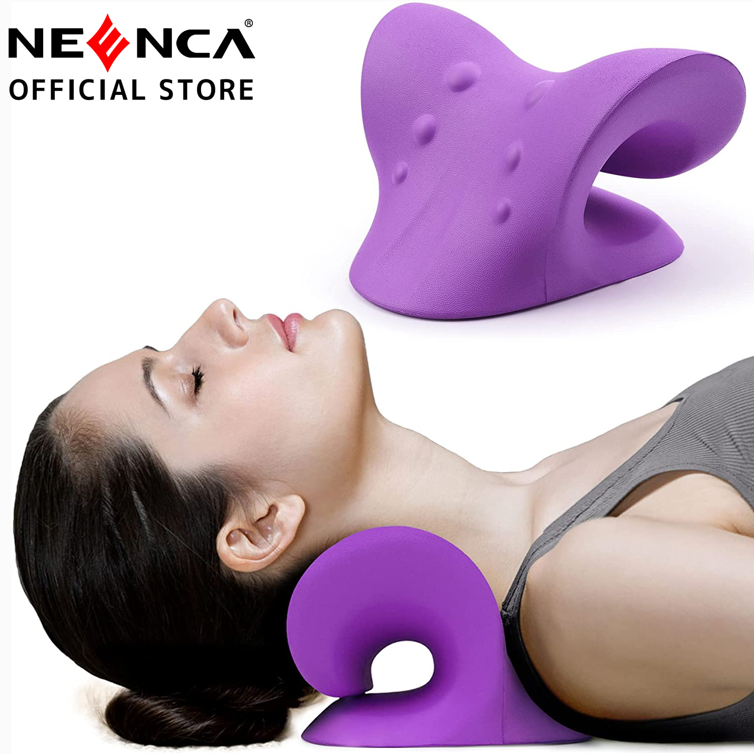 Neenca neck stretcher for neck pain relief
