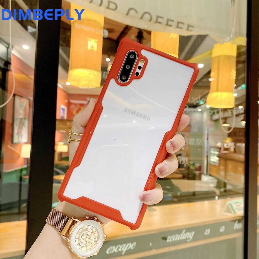 DIMBEPLY Ốp Lưng Cho Điện Thoại Samsung Galaxy Note 8 9 10 Plus 10 + / Note 20 Ultra Ốp Lưng Cứng Trong Suốt Chống Sốc Silicon + PC, Đối Với Samsung S21 Cộng Với/S21 Siêu