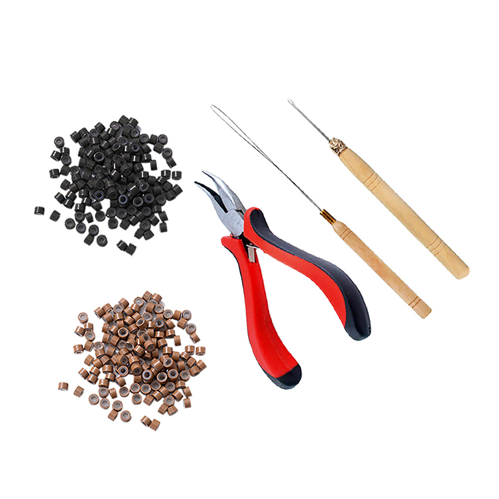 Beautybigbang 200 micro rings hair wig extension + micro ring needle pliers.