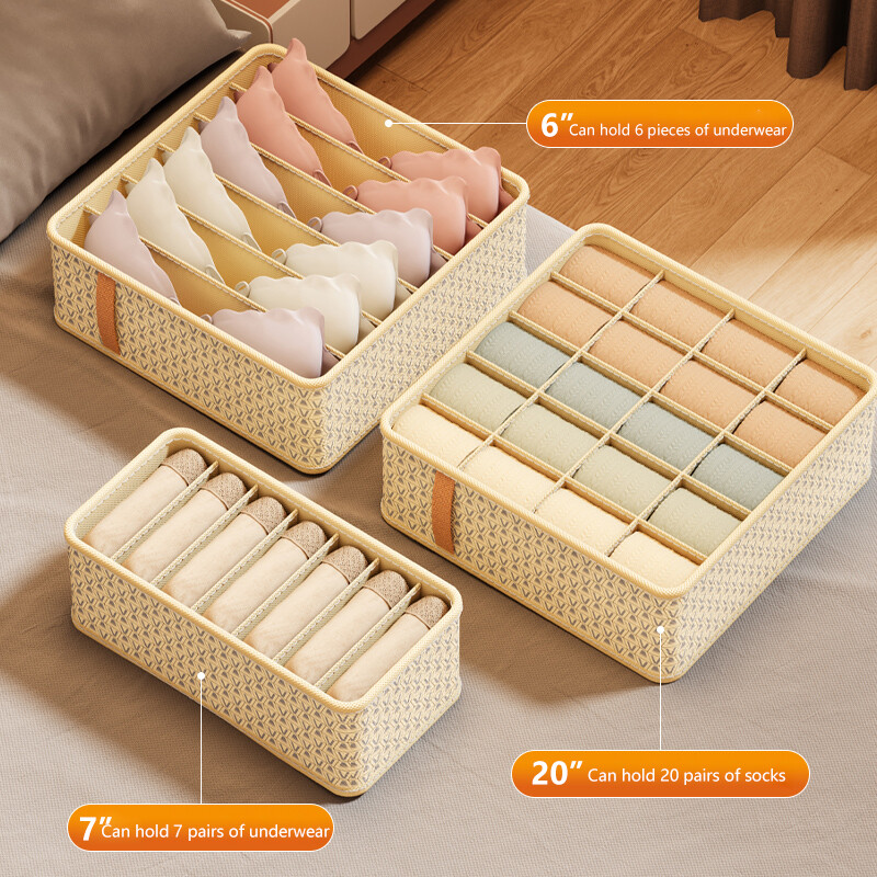 Loozykit Divider Storage Box Panty / Socks / Bra Storage Box Underwear Organizer Drawer
