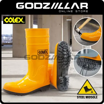 (+Steel Toe Cap) Colex / Orex Safety Rubber Boot | Safety Shoe | Kasut Getah Kuning + Kepala & Tapak Besi