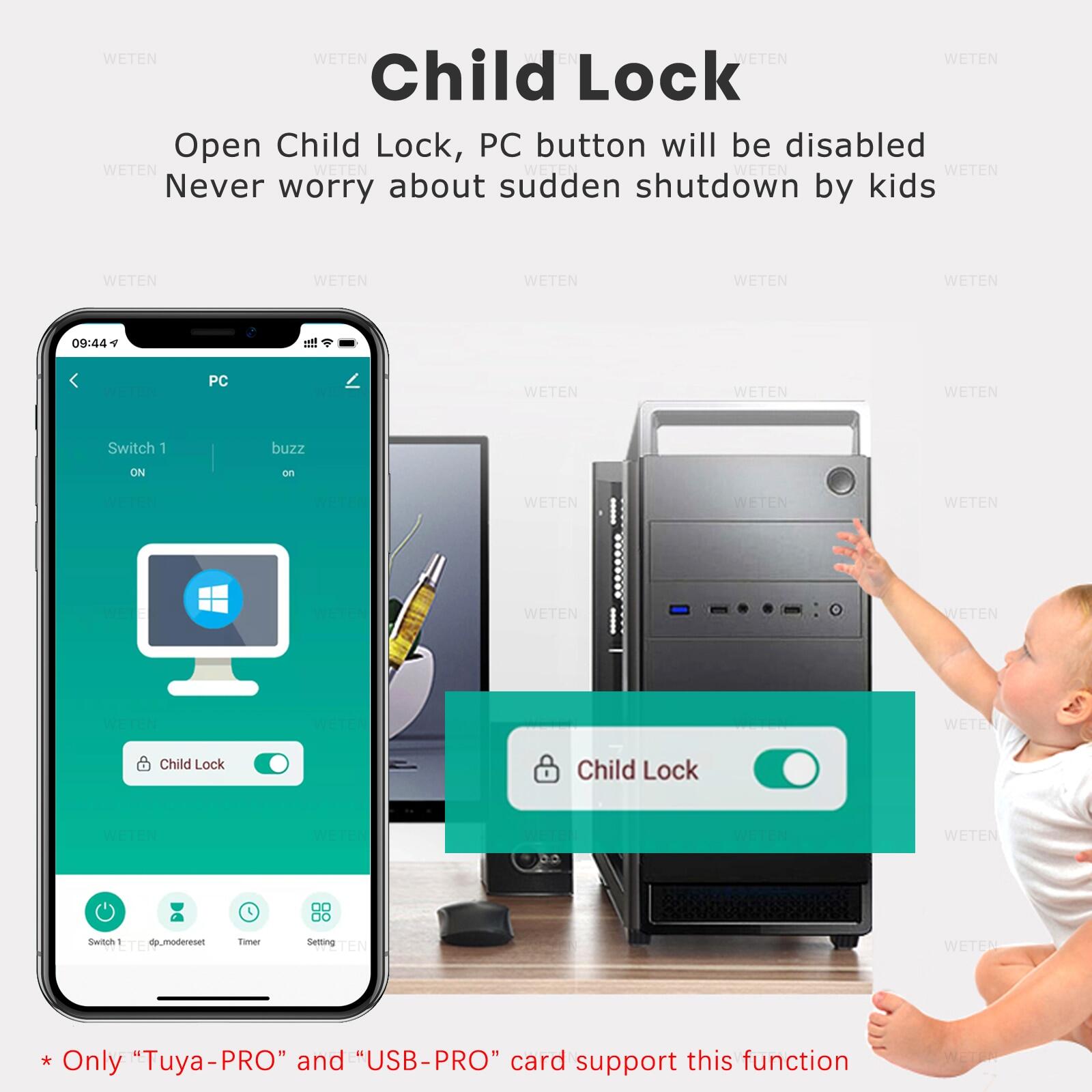 Tuya Ewelink Wifi Computer Power Reset Switch Pcie Card For PC Destop Computer, APP Remote Control, Support Alexa Google Home