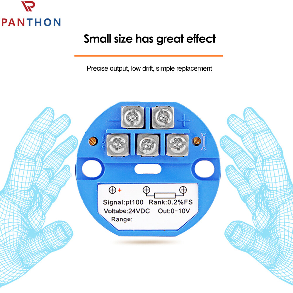 PANTHON PT100 Temperature Sensor Temperature Transmitter Isolated Detector Module -40~ 120 Degree -4-20MA 24V