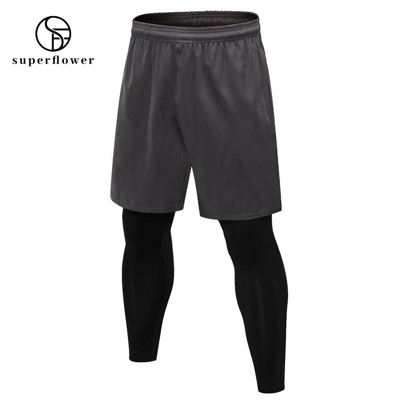SUPERFLOWER – faux pantalon deux pièces serré pour homme, survêtement de course, avec cordon de serrage, élastique, à séchage rapide, nouvelle collection_voghion.com
