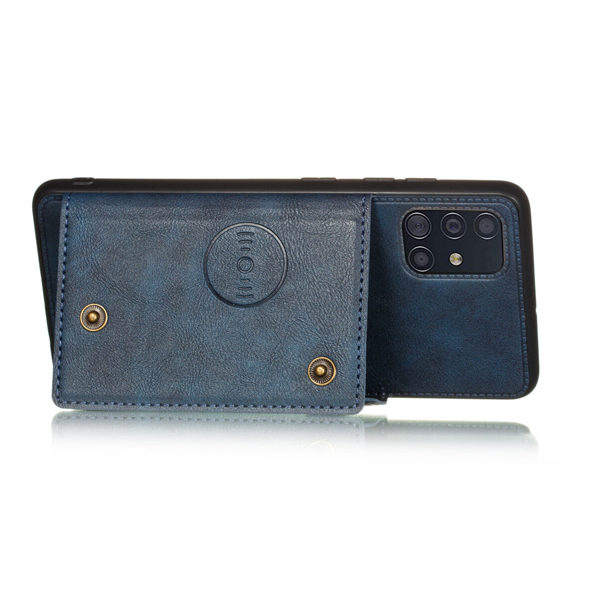 Cho Samsung A51 A71 da trường hợp nhiều Folio lật Bìa Wallet trở lại trường hợp vỏ, có thể làm việc với gắn trên xe hơi, ẩn thẻ tín dụng ID khe giữ, retro nút kim loại clasp, đứng hỗ trợ
