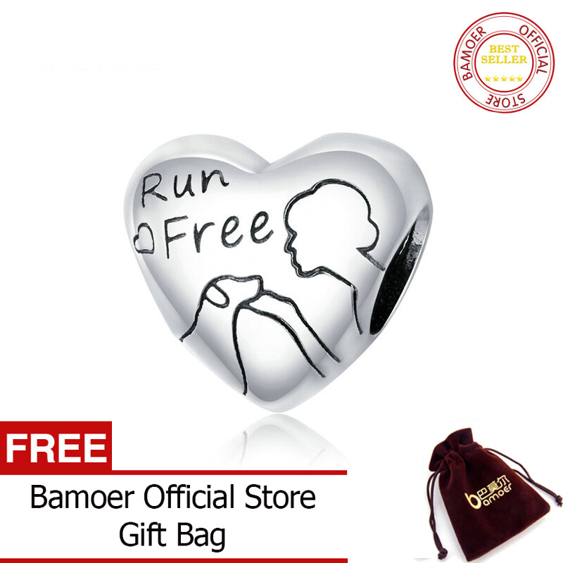 BAMOER Real 925 Sterling Silver Love with Pet Pendant Charm for 3mm Snake Bracelet or Necklace DIY Jewelry Making SCC1679