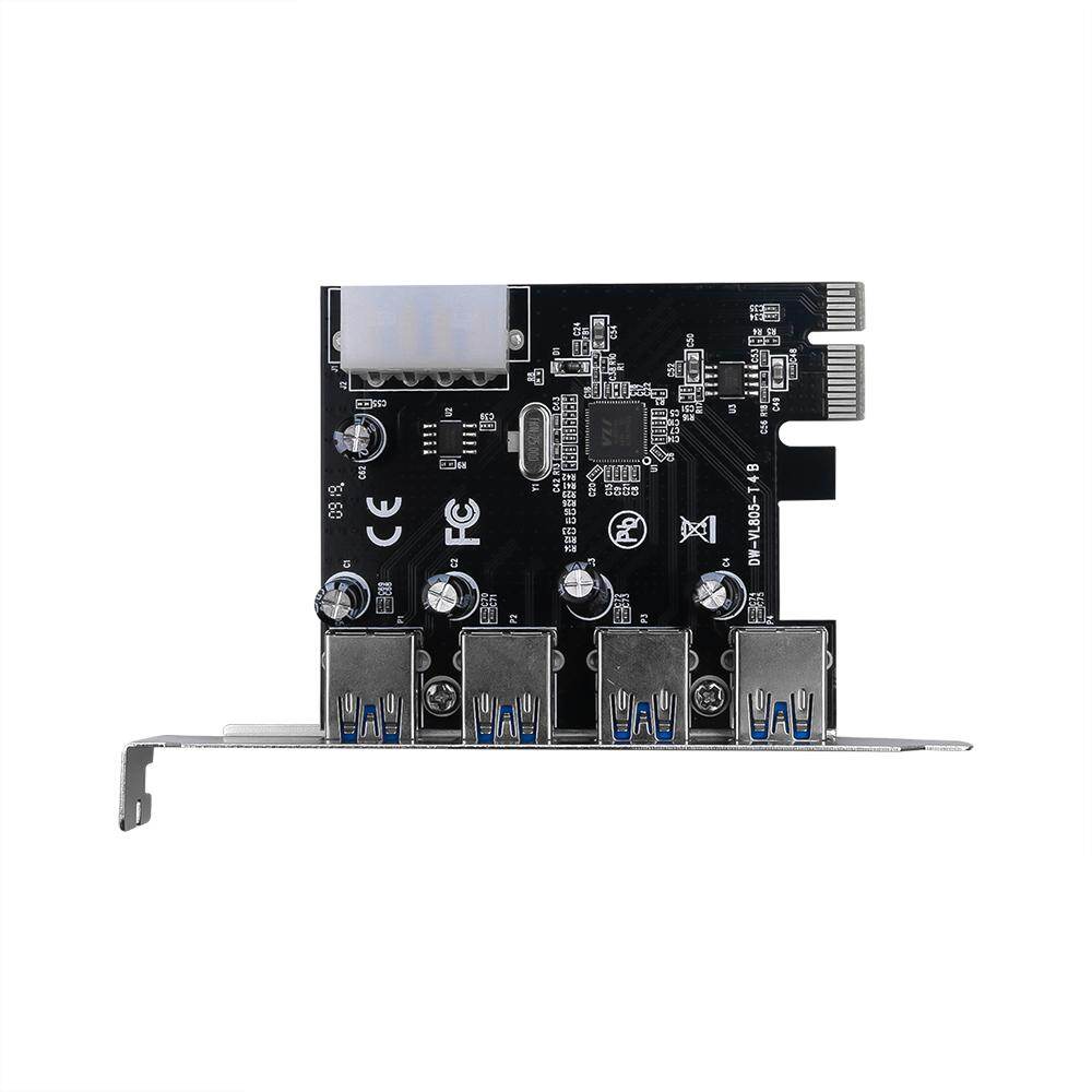 4 Ports USB 3.0 HUB To PCI-E PCI Express Card Adapter Extention Cable