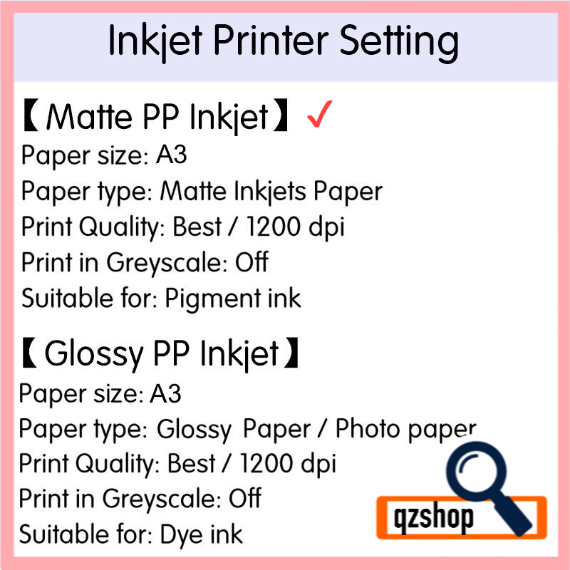 A3 Sticker paper Kalis Air untuk Inkjet Printer Lazada