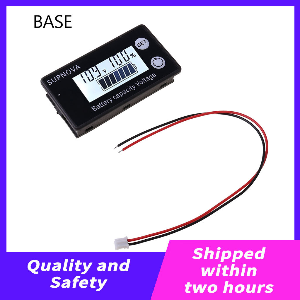 Battery capacity indicator dc 8v-100v lead acid lithium lifepo4 car motorcycle voltmeter voltage gauge 12v 24v 48v 72v
