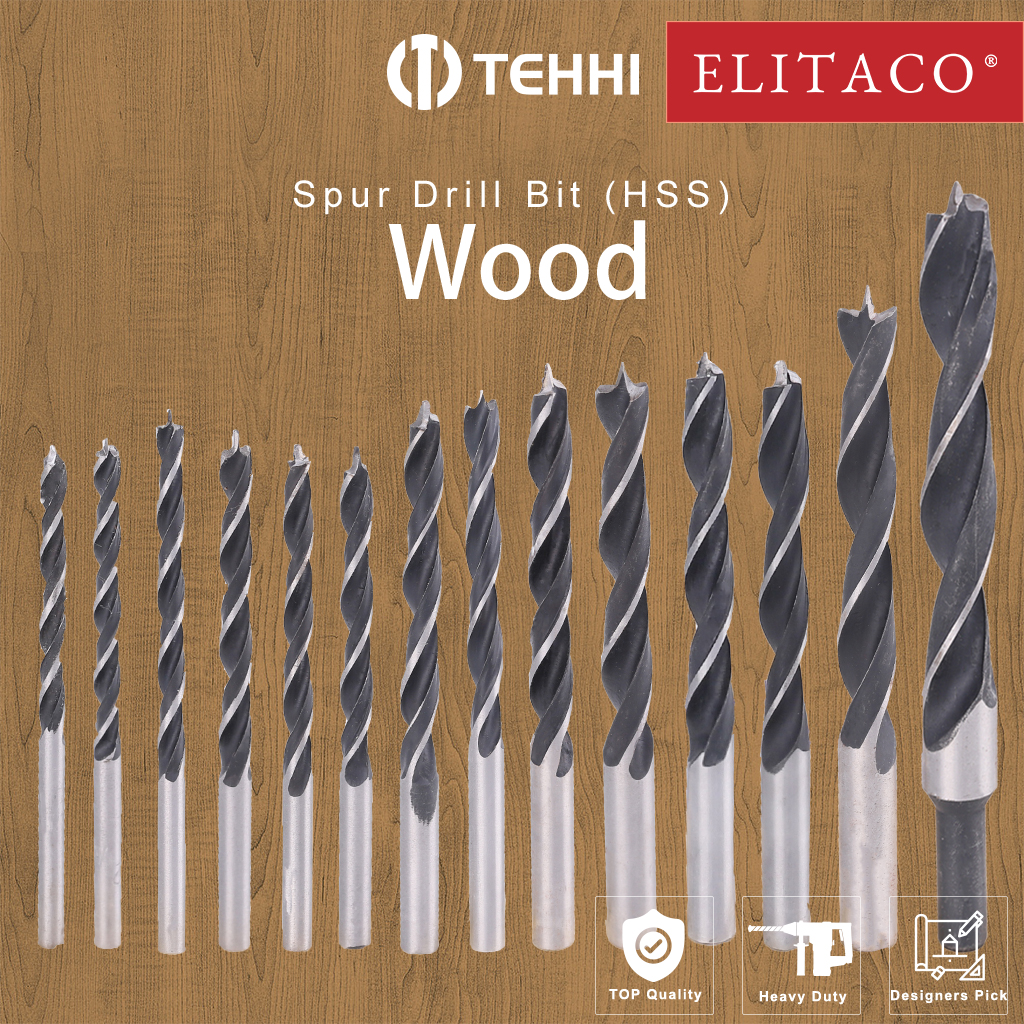 ELITACO】135˚ HSS Spur Drill Bit Wood 
