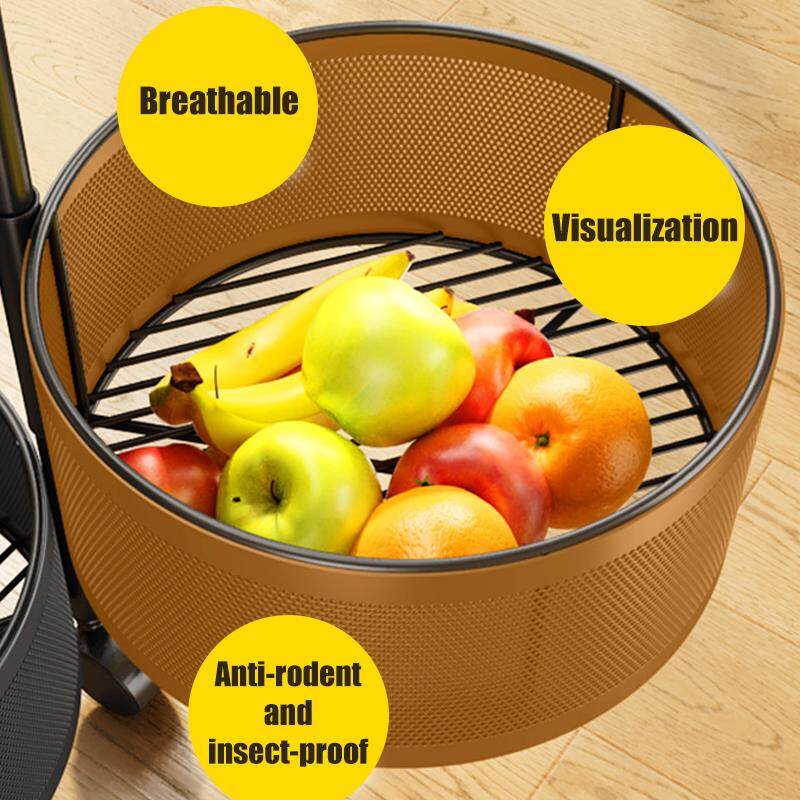 Amorus Kitchen Storage Rack Rotating Vegetable Fruit Basket Household