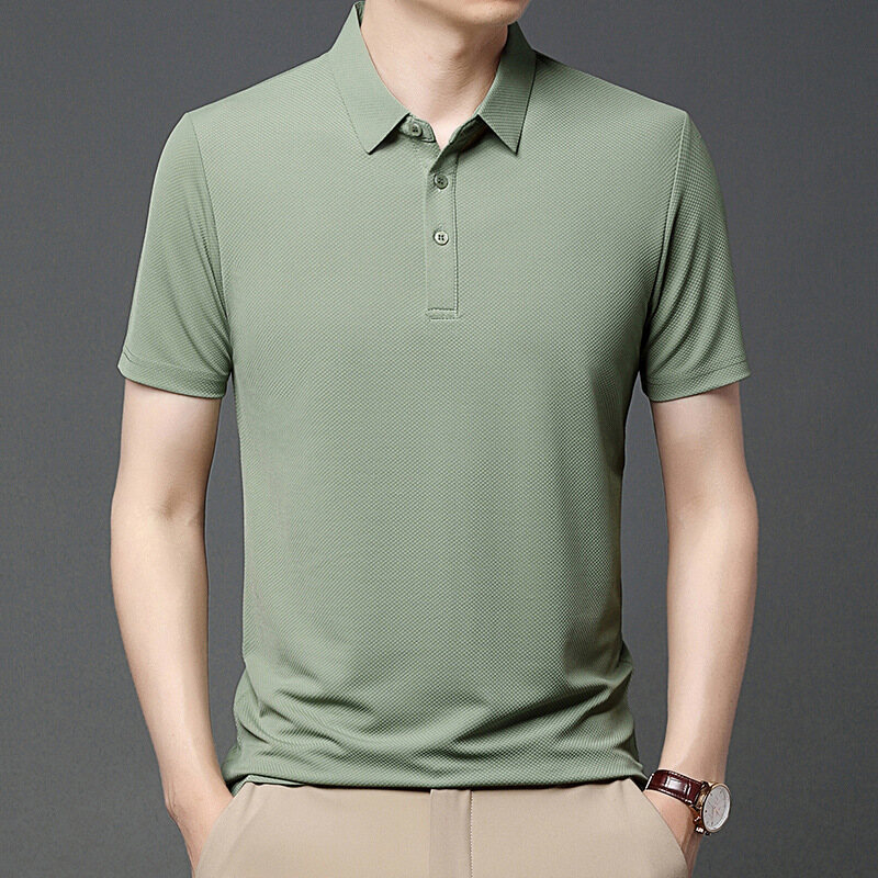 Short-sleeved Polo Shirt Men's T-shirt Loose Polo Shirt for Men Summer Thin Shirt