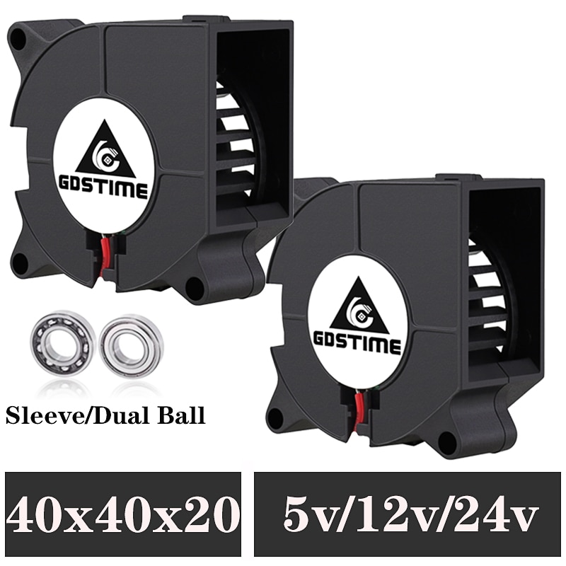2Pcs Gdstime 3D เครื่องพิมพ์พัดลม40มม.4020 Turbo Blower 24V 12V 5V คู่ ...