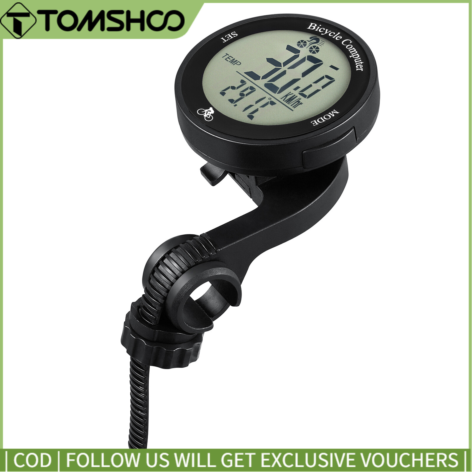 Wireles-s Bike Computer Waterproof Bicycle Odometer Multi Functional LCD Screen Cycling Speedometer Mountain Bike Speedo Meter