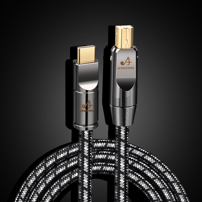 Ataudio hifi usb cable usb type a to b audio usb otg type b cable for pc dac mobile