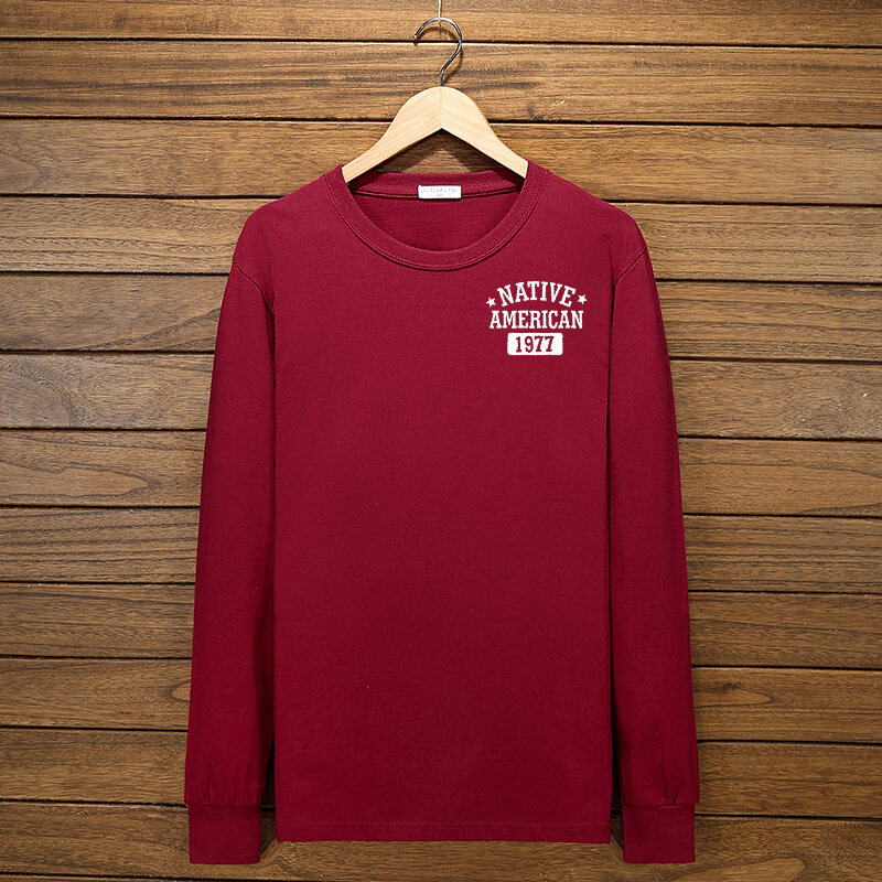 【M-10XL】165KG Can Wear 100%Combed Cotton Big Plus Size Fat Oversize Mens Print Long Sleeve T-Shirt Loose Casual Spring