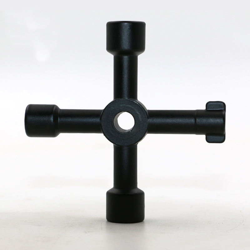 4 Way Universal Cross Triangle Wrench KEY for Train Electrical Elevator Cabinet Valve Alloy Triangle Cross Triangle KEY