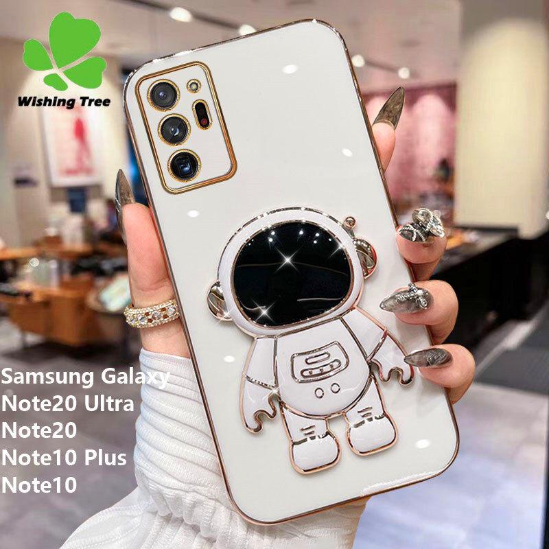 For samsung galaxy note20 ultra / note20 / note10 plus / note10 / note9 / note8 astronaut bracket luxury plating gold soft phone cases cover