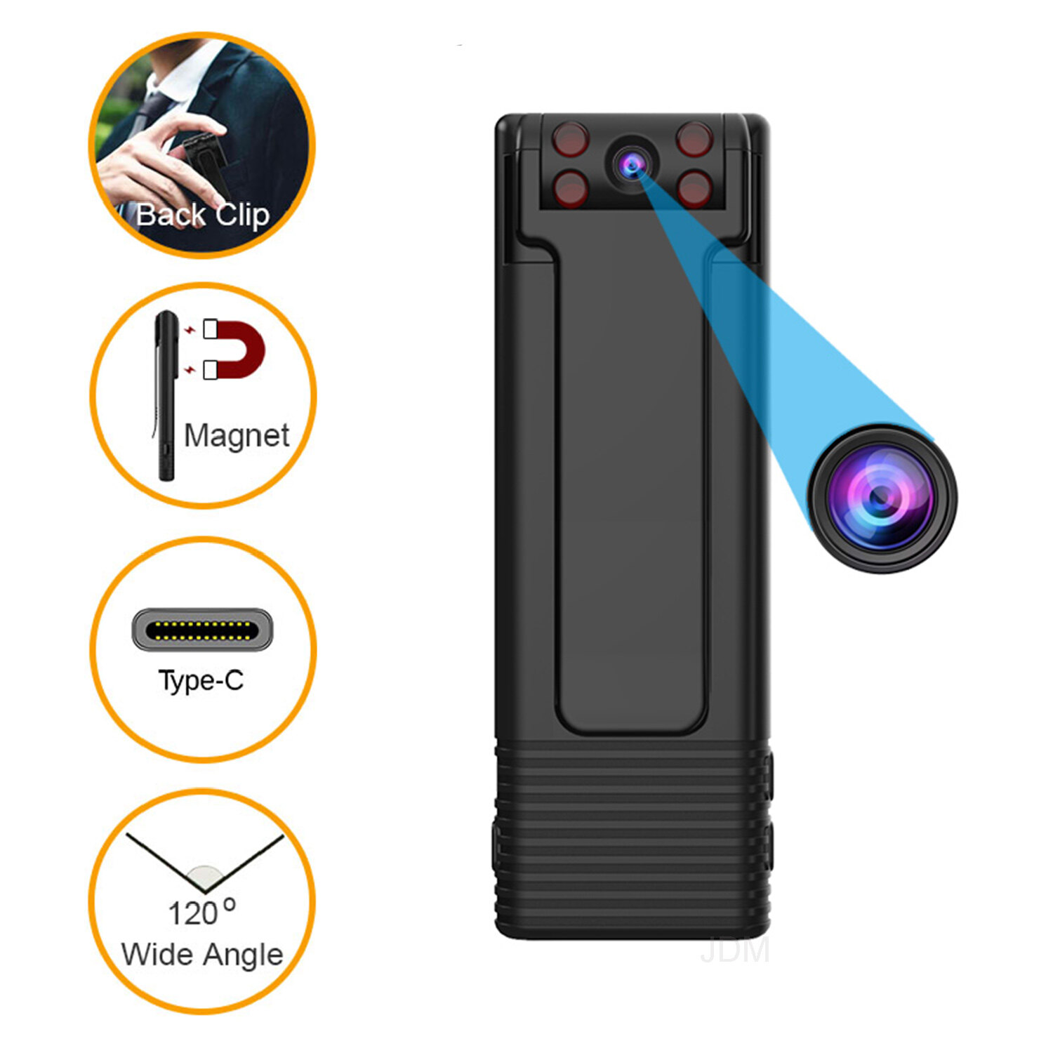 Camera Mini JDM HD 1080P, Máy Quay Video Kỹ Thuật Số Cầm Tay Máy Ảnh Cơ Thể, Tầm Nhìn Ban Đêm Ghi Thu Nhỏ Nam Châm Máy Quay Phim