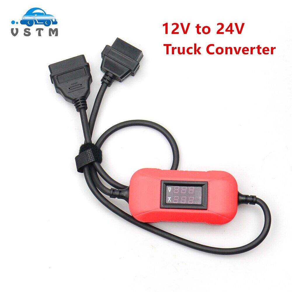 2 best quality 24v to 12v heavy duty truck diesel adapter cable for x431 truck converter
