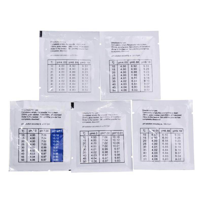 5pcs/lot PH Buffer Powder for PH Test Meter Measure Calibration Solution 4.01/6.86/7.0/10.01/9.18 Calibration Point