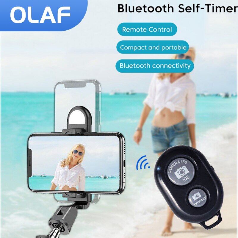 ：》 Olaf Wireless Bluetooth4.0 Remote Control Button Controller Self-Timer Camera Stick Shutter Phone Holder Selfie Remote Control