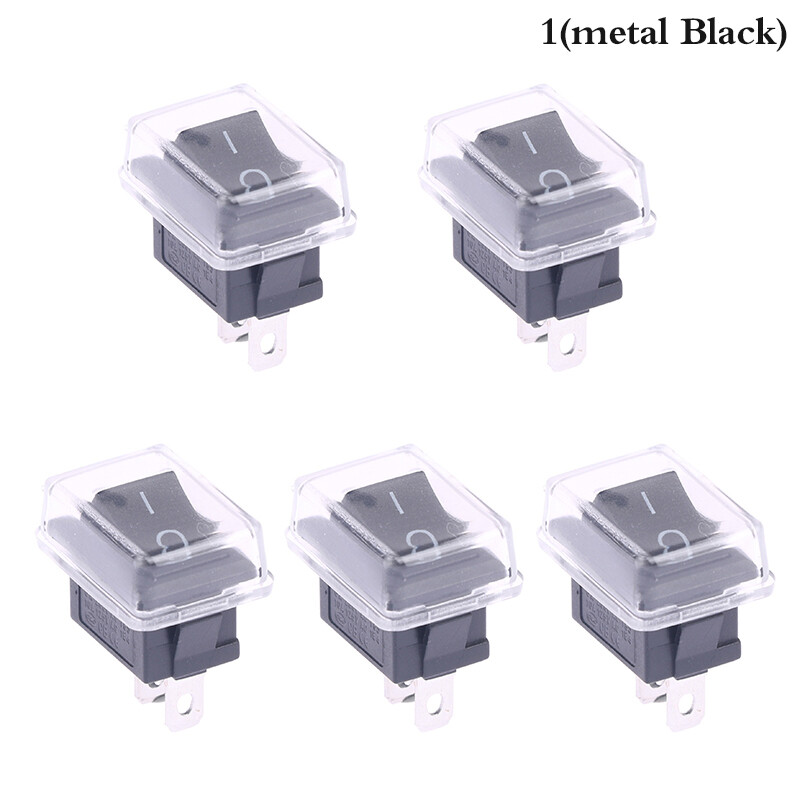 Amazing Boxe 5Pcs Push Button Mini Switch 2Pin On/Off Rocker Switch with waterproof cover
