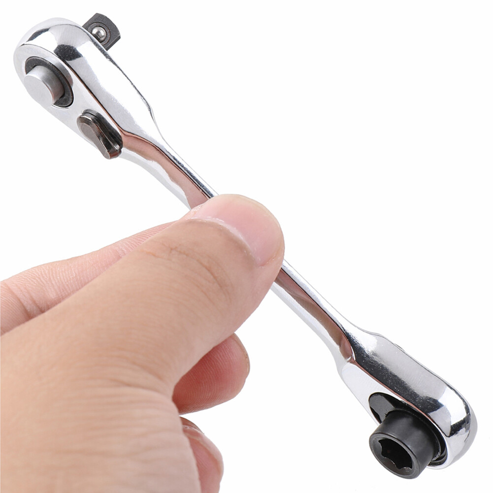 Xiaxuannai®Mini 1/4Inch Ổ Cắm Nhanh Hai Đầu Cần Cờ Lê Bánh Cóc Dụng Cụ Mũi Tuốc Nơ Vít