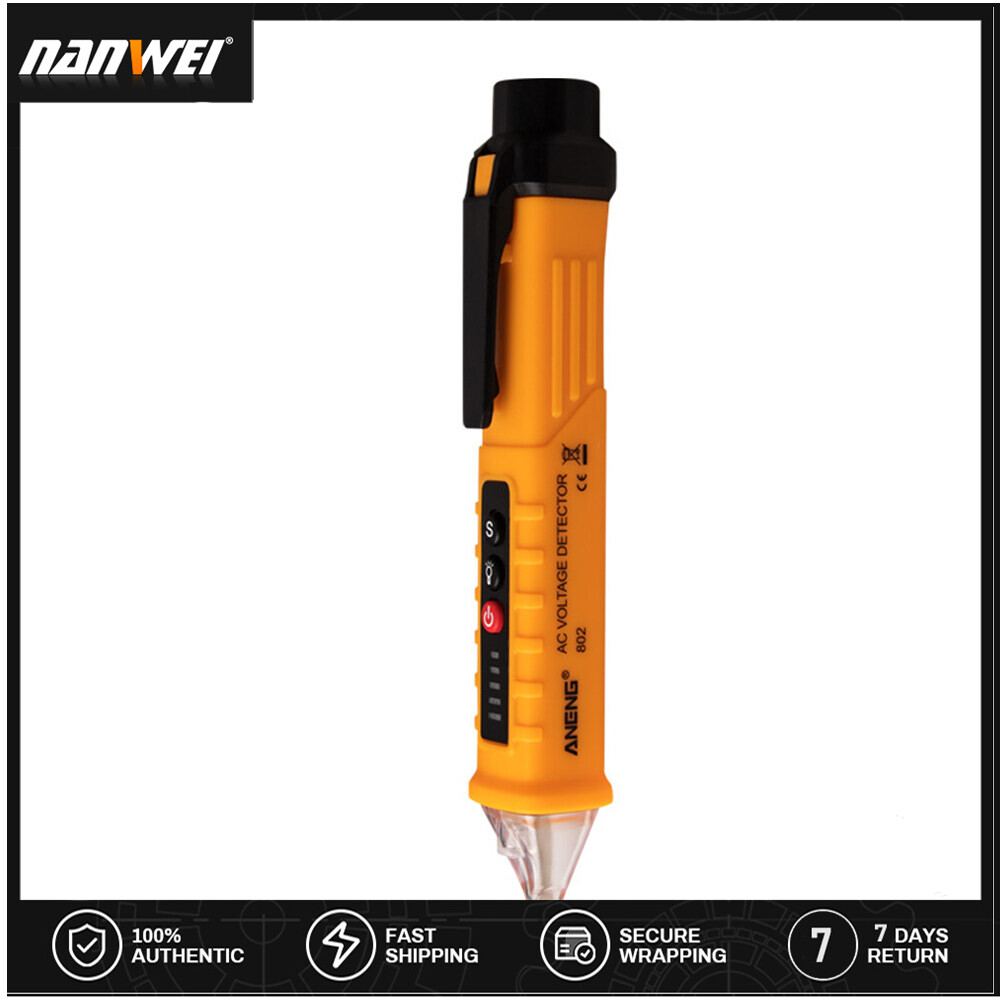 [Original] ANENG VD802 Non-contact AC Voltage Detector Tester Meter 12V-1000v Pen Style Electric Indicator LE-D Outlet Voltage Dectetor Sensor Wit