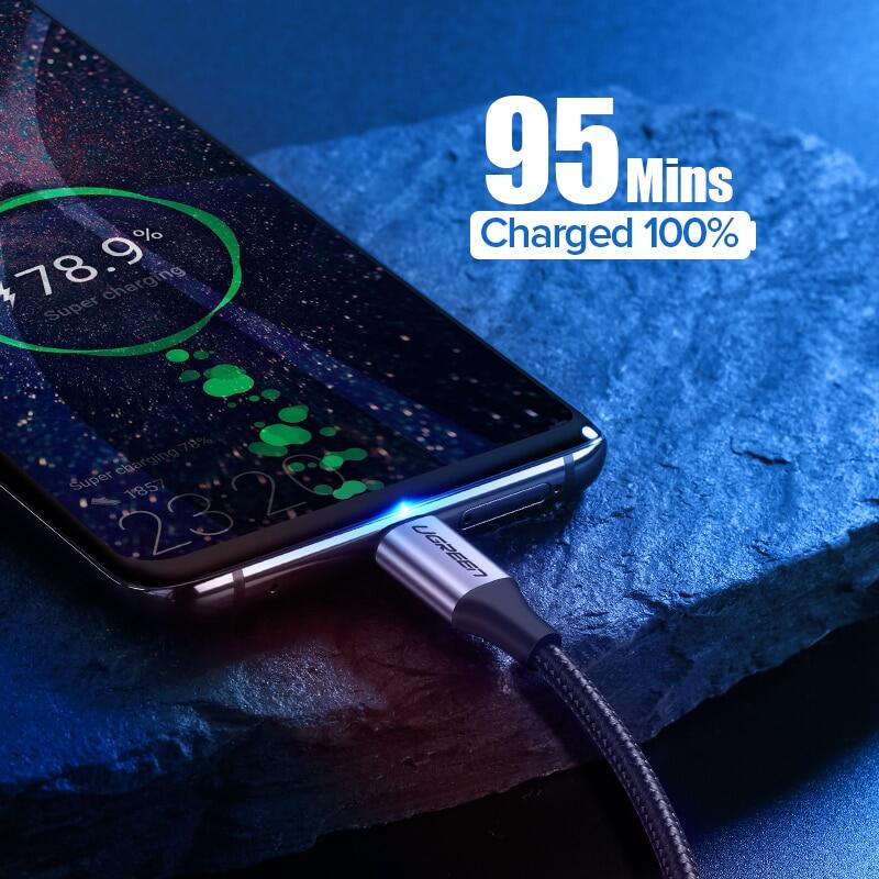 USB to Type c Ugreen 3A USB Type C Cable For Xiaomi Poco X3 Pro Samsung S21 S20 Quick Charge 3.0 USB C Cable Fast Charging Data Phone Charger