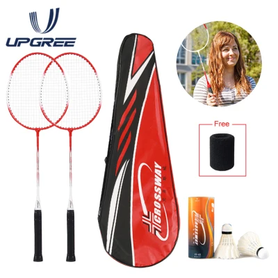 UPGree 2PCS Badminton Racket Set-Professional Carbon Fiber Badminton Racket Full Cover High Tension Pre Strung Racquets with 2 shuttlecocks and Carrying Bag for Beginner and Couple Leisure