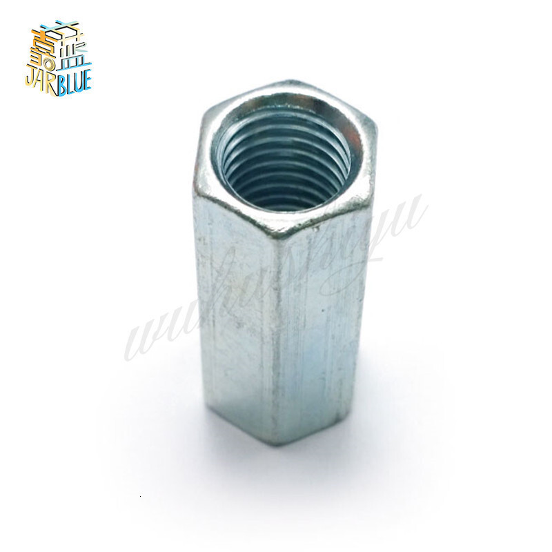 5/2/1pcs m5 m6 m8 m10 m12 m14 m16 m18 m20 rod coupling hex nut steel galvanized long hex nut connection thread nut